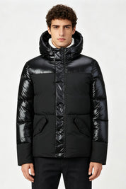 Doudoune noir homme à col effet mouton EMMANUEL