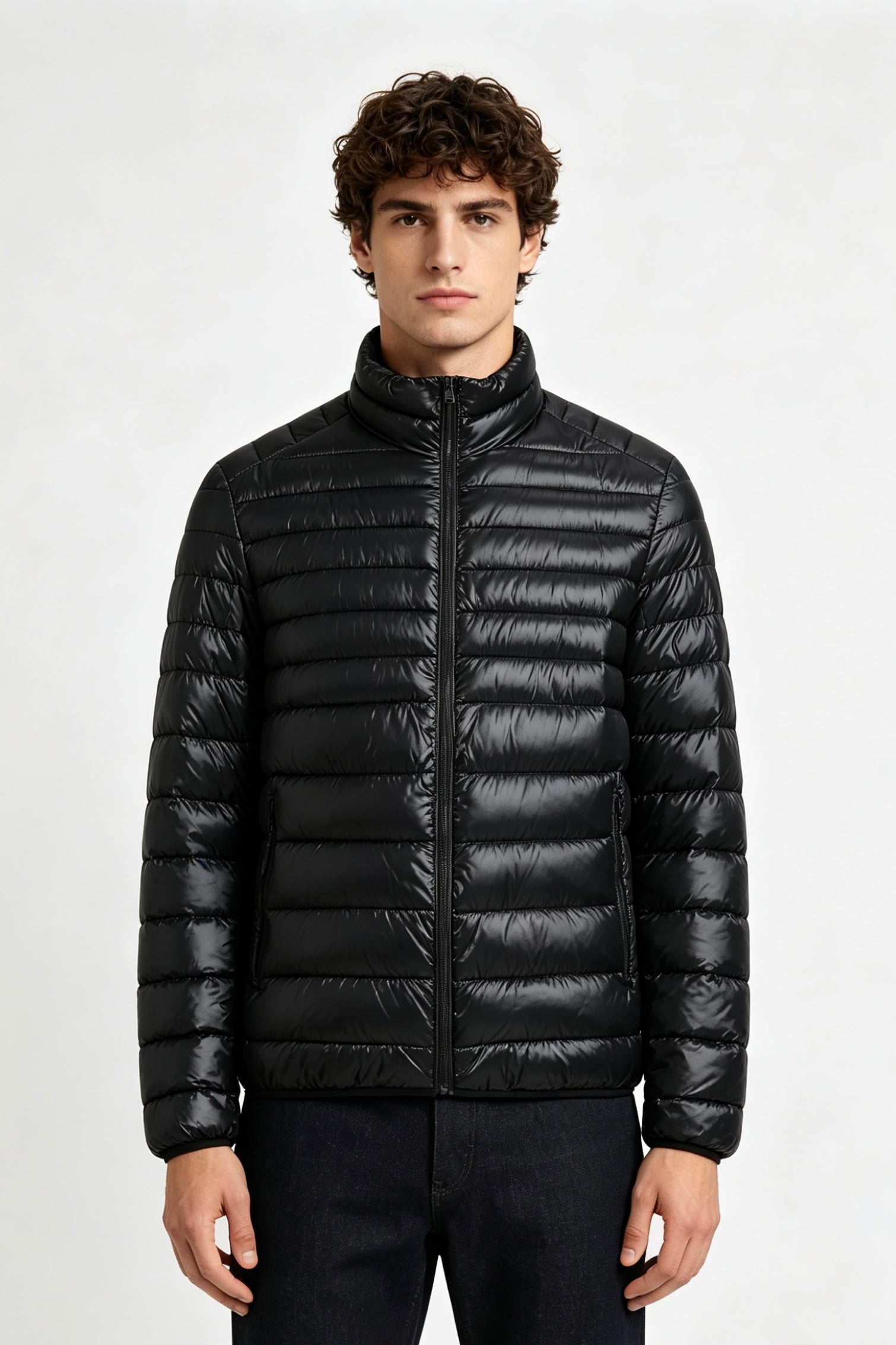 Doudoune légère noir homme à col montant PIERRE
