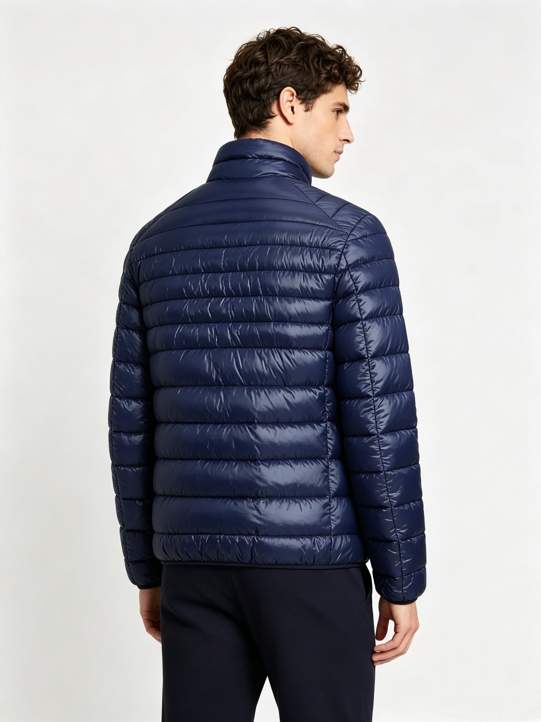 Doudoune légère bleu foncé homme à col montant PIERRE