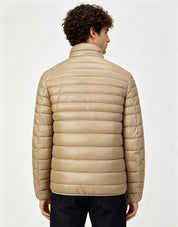 Doudoune légère beige homme à col montant PIERRE