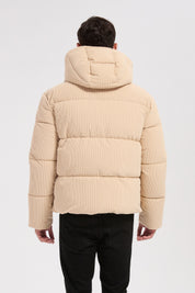 Doudoune beige homme en velours côtelé ROLAND