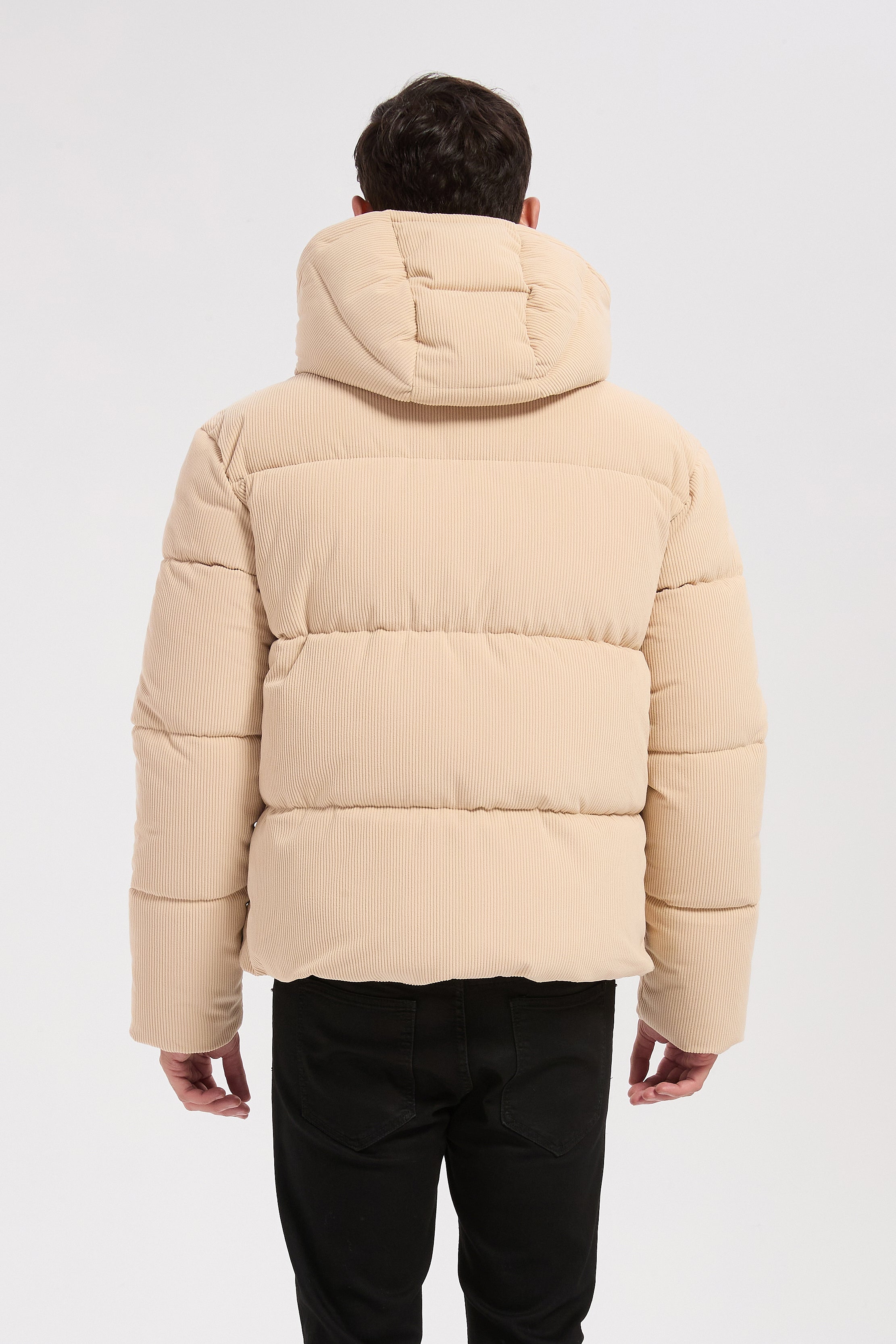 Doudoune beige homme en velours côtelé ROLAND