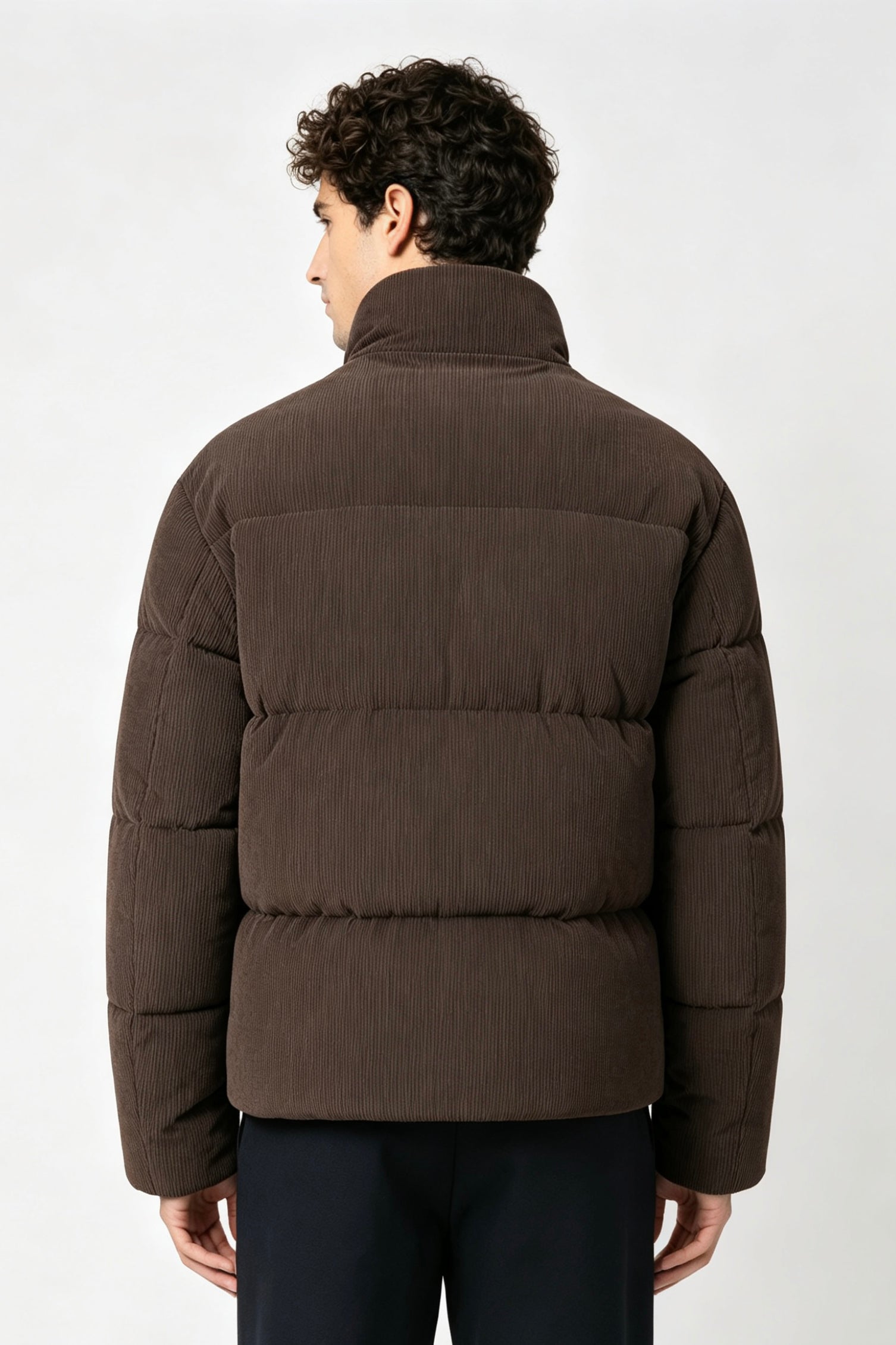 Doudoune marron homme effet velours côtelé SÉBASTIEN