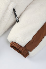Doudoune polaire écrue et camel homme à capuche DUFFY