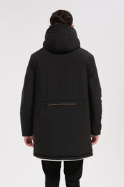 Parka réversible noire homme à capuche effet mouton RAYMOND