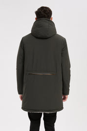 Parka réversible kaki homme à capuche effet mouton RAYMOND