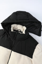 Doudoune matelassée effet sherpa écrue et noire HERMAN