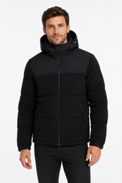 Doudoune matelassée effet sherpa noire HERMAN