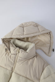 Doudoune matelassée effet sherpa écrue et beige HERMAN