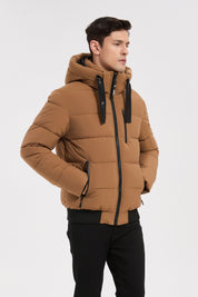 Doudoune camel homme à capuche MARC