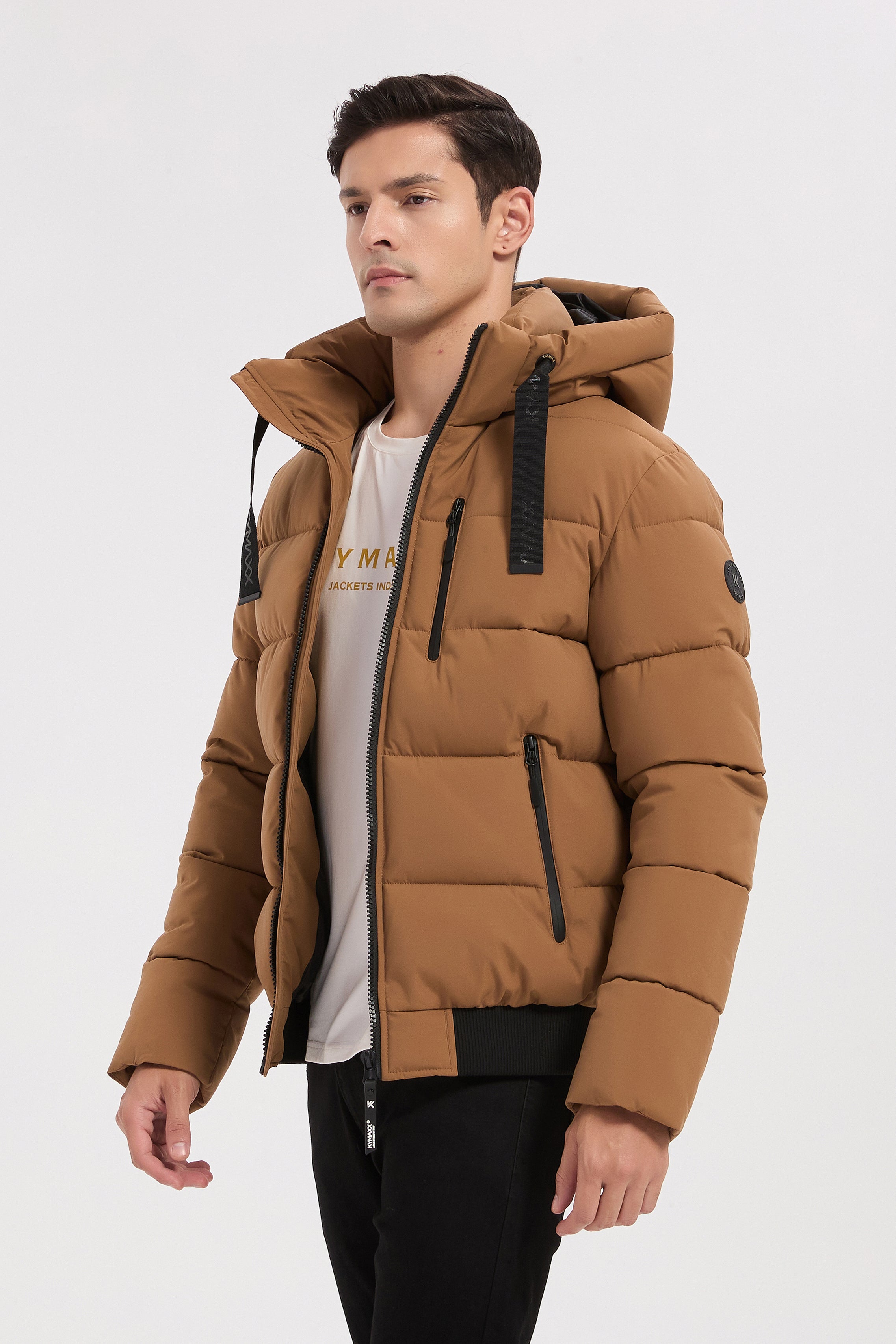 Doudoune camel homme à capuche MARC