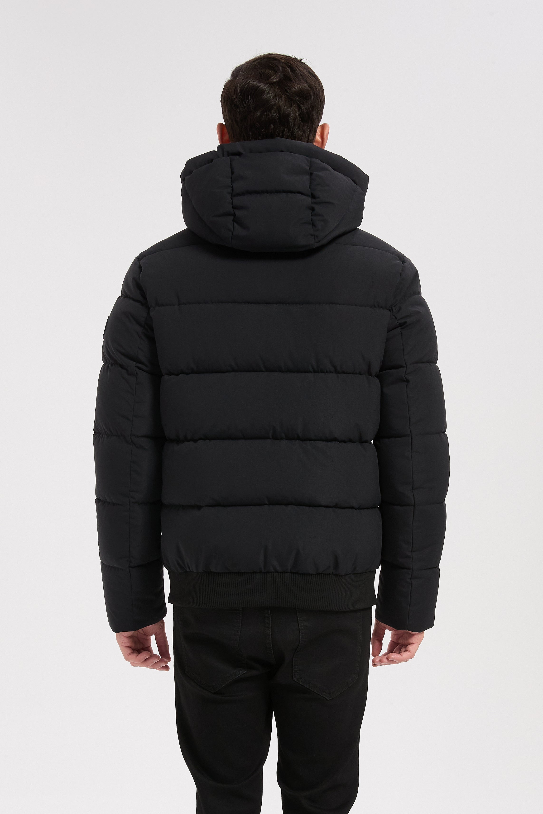 Doudoune noir homme à capuche MARC