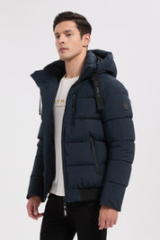 Doudoune bleu marine homme à capuche MARC