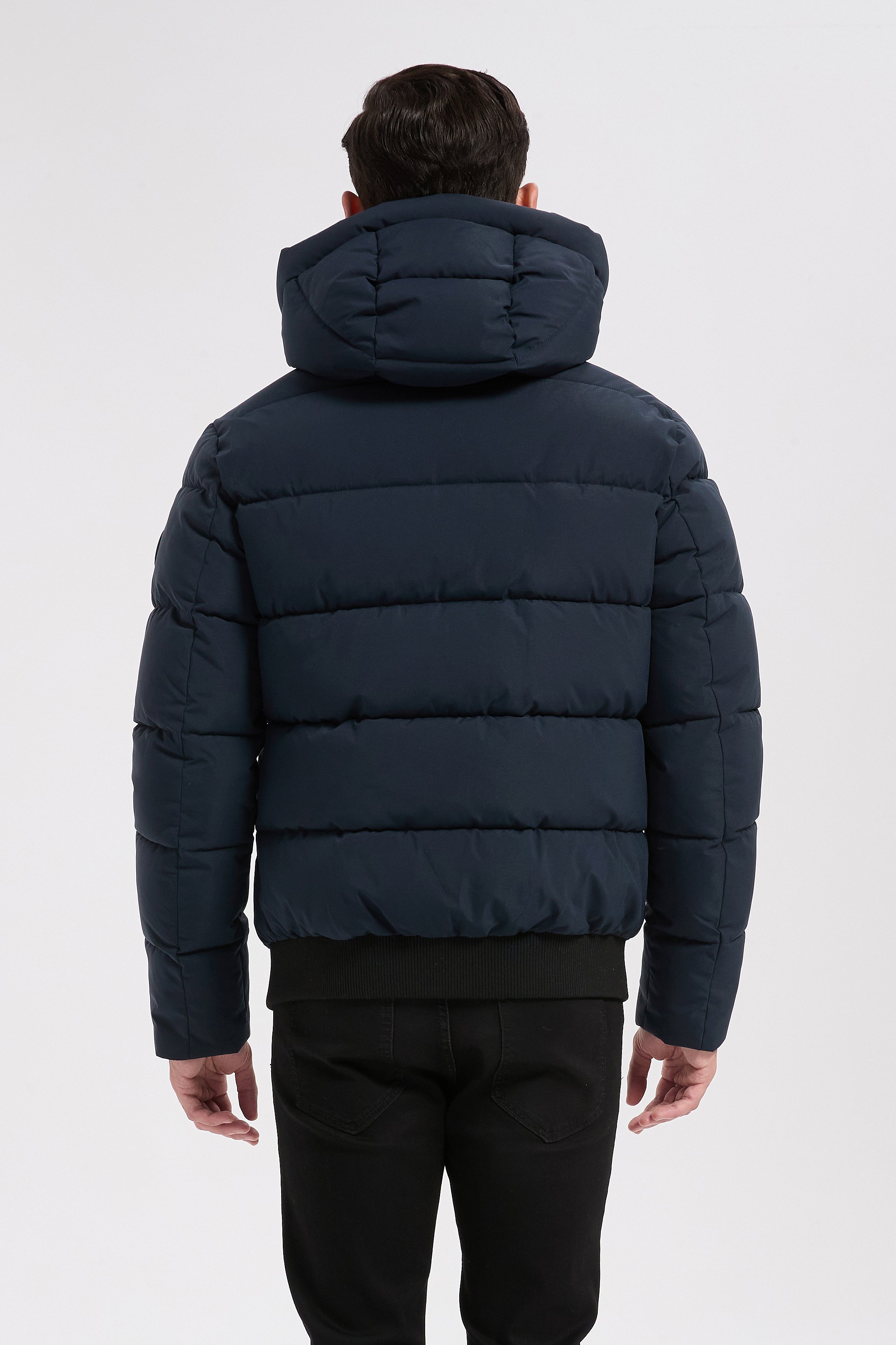Doudoune bleu marine homme à capuche MARC