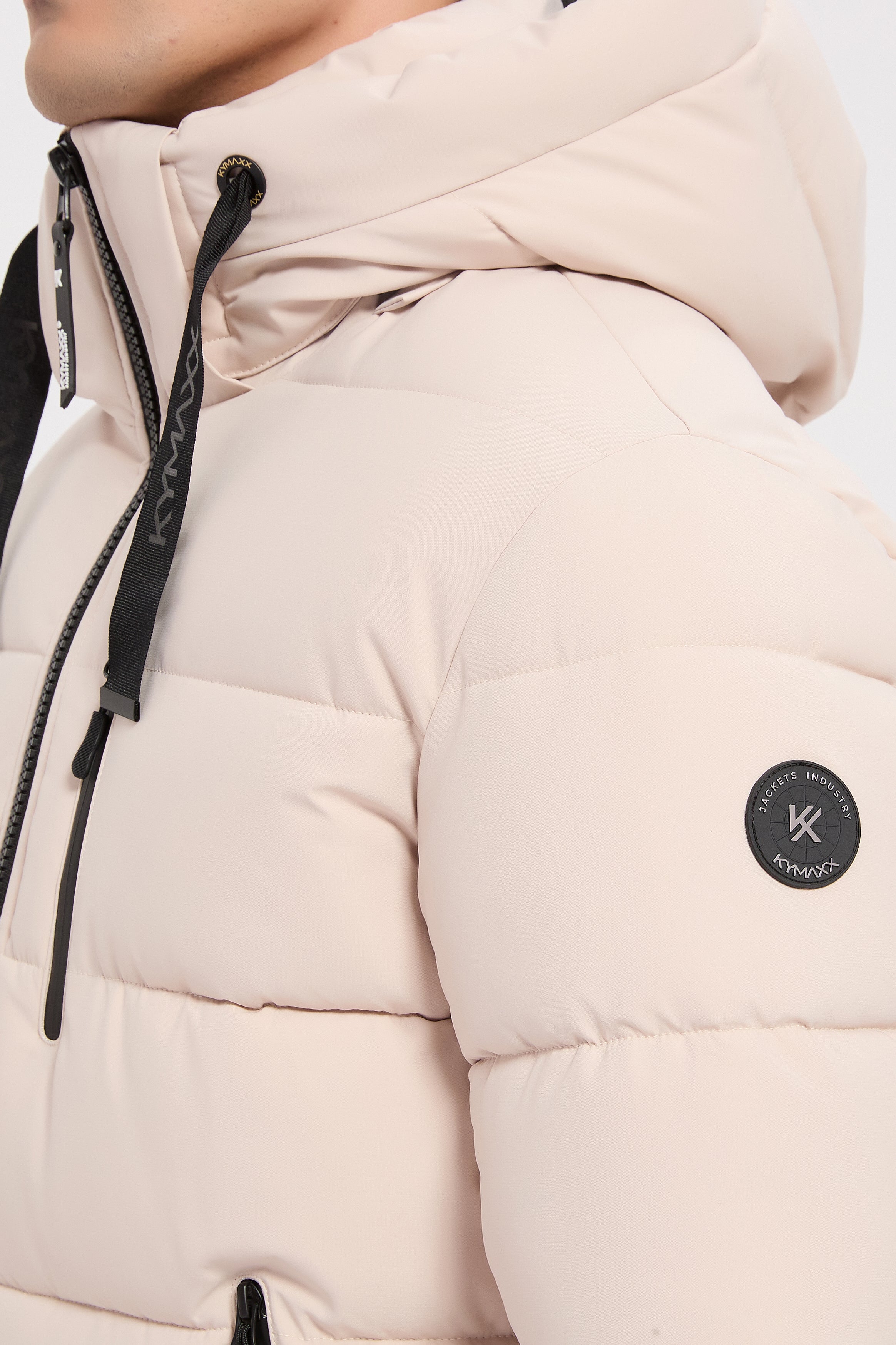 Doudoune beige homme à capuche MARC