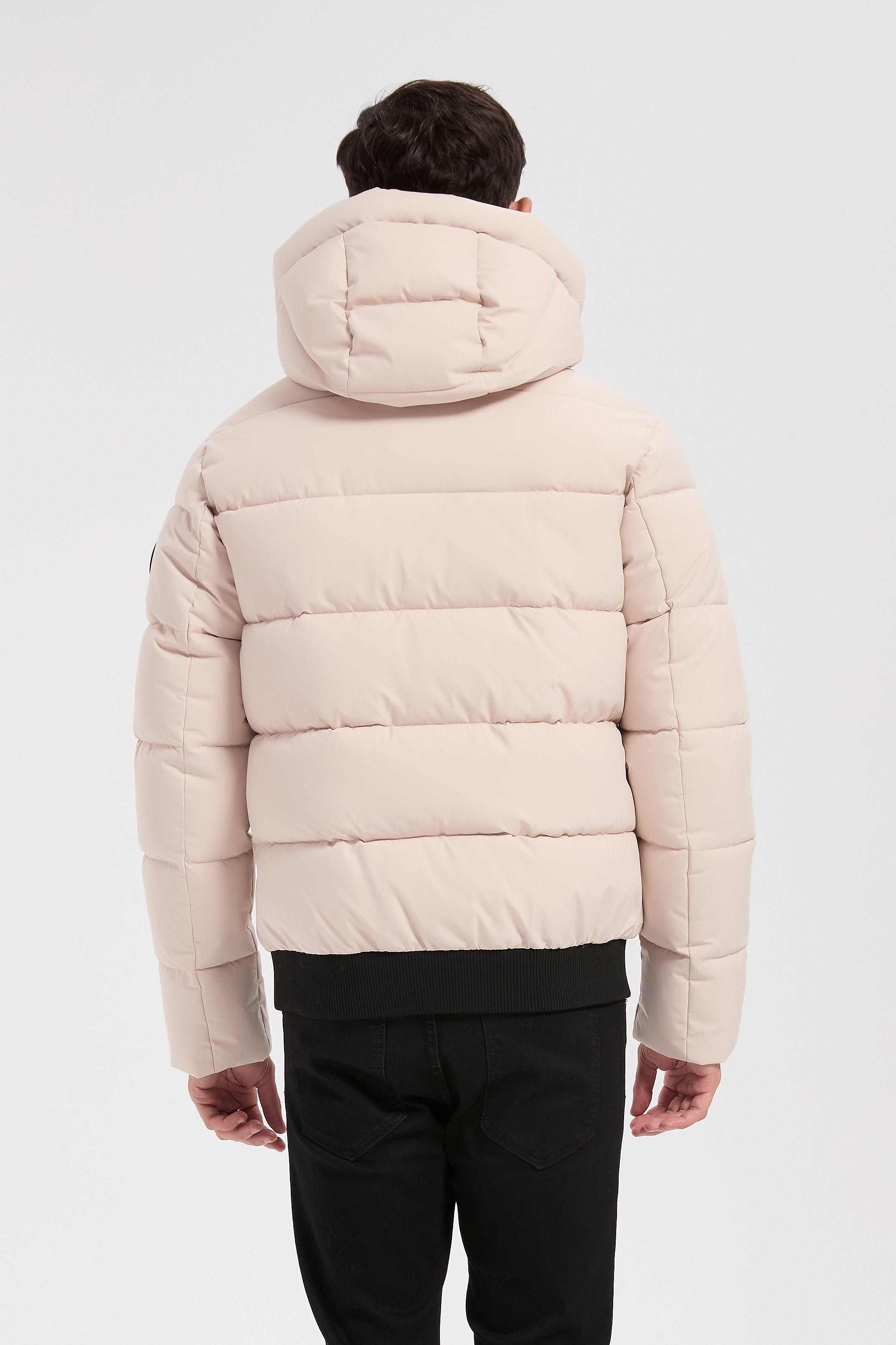 Doudoune beige homme à capuche MARC