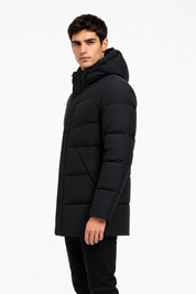 Doudoune longue noire matelassée SMART