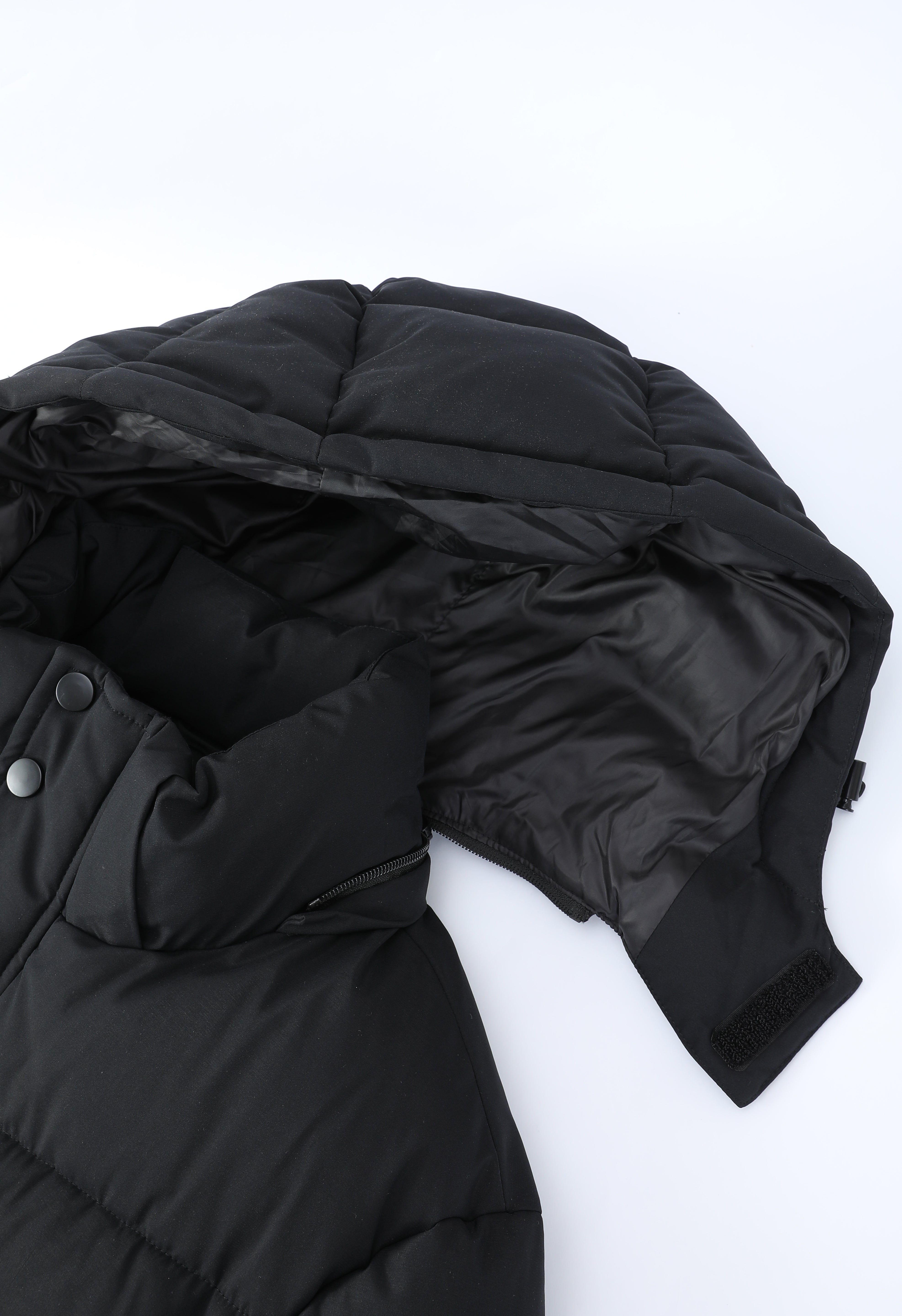 Doudoune longue noire matelassée SMART