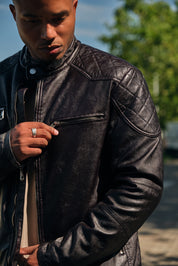 Blouson noir homme similicuir BENTLEY