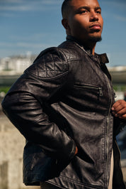 Blouson noir homme similicuir BENTLEY