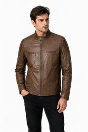Blouson café homme similicuir BENTLEY