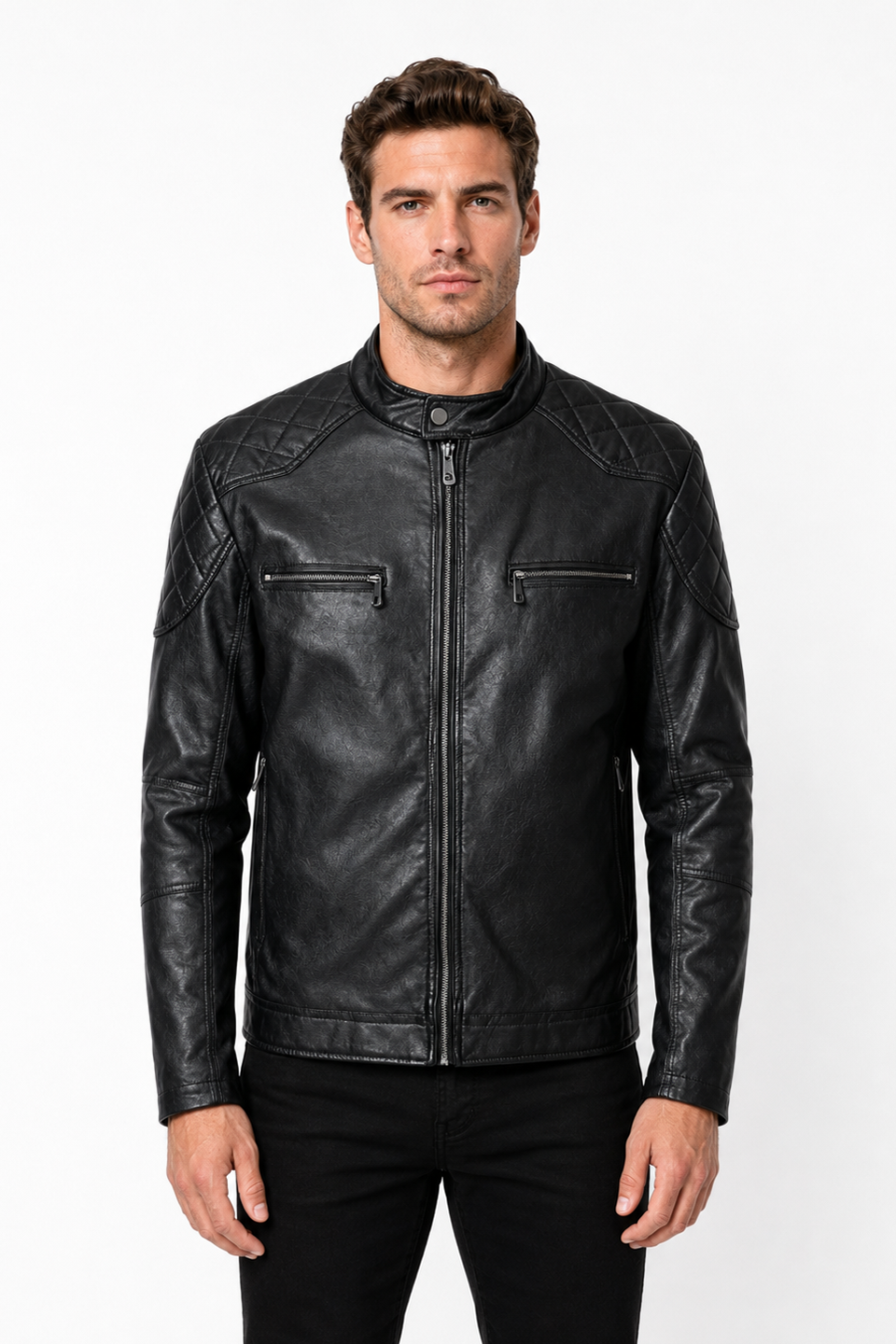 Blouson noir homme similicuir BENTLEY