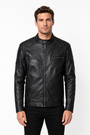 Blouson noir homme similicuir BENTLEY