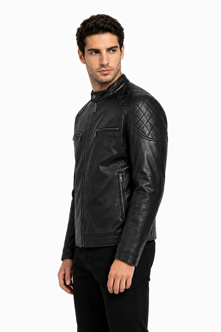 Blouson noir homme similicuir BENTLEY