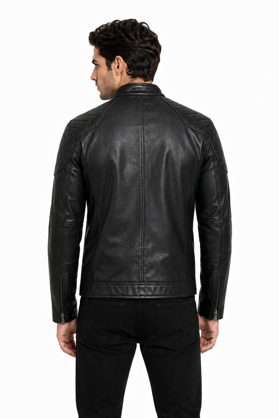 Blouson noir homme similicuir BENTLEY