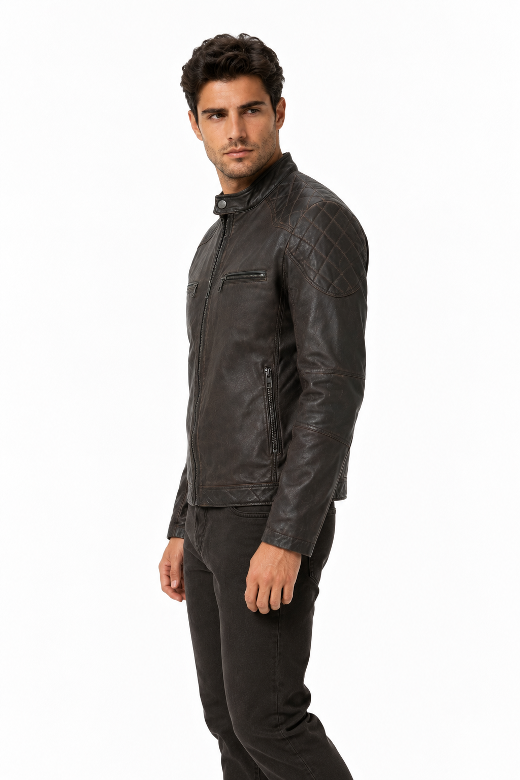 Blouson marron homme similicuir BENTLEY