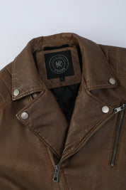 Blouson biker camel similicuir ROLLAND
