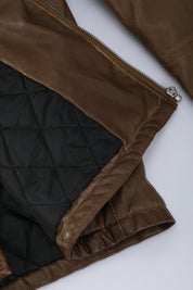 Blouson biker camel similicuir ROLLAND