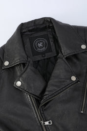 Blouson biker noir similicuir ROLLAND
