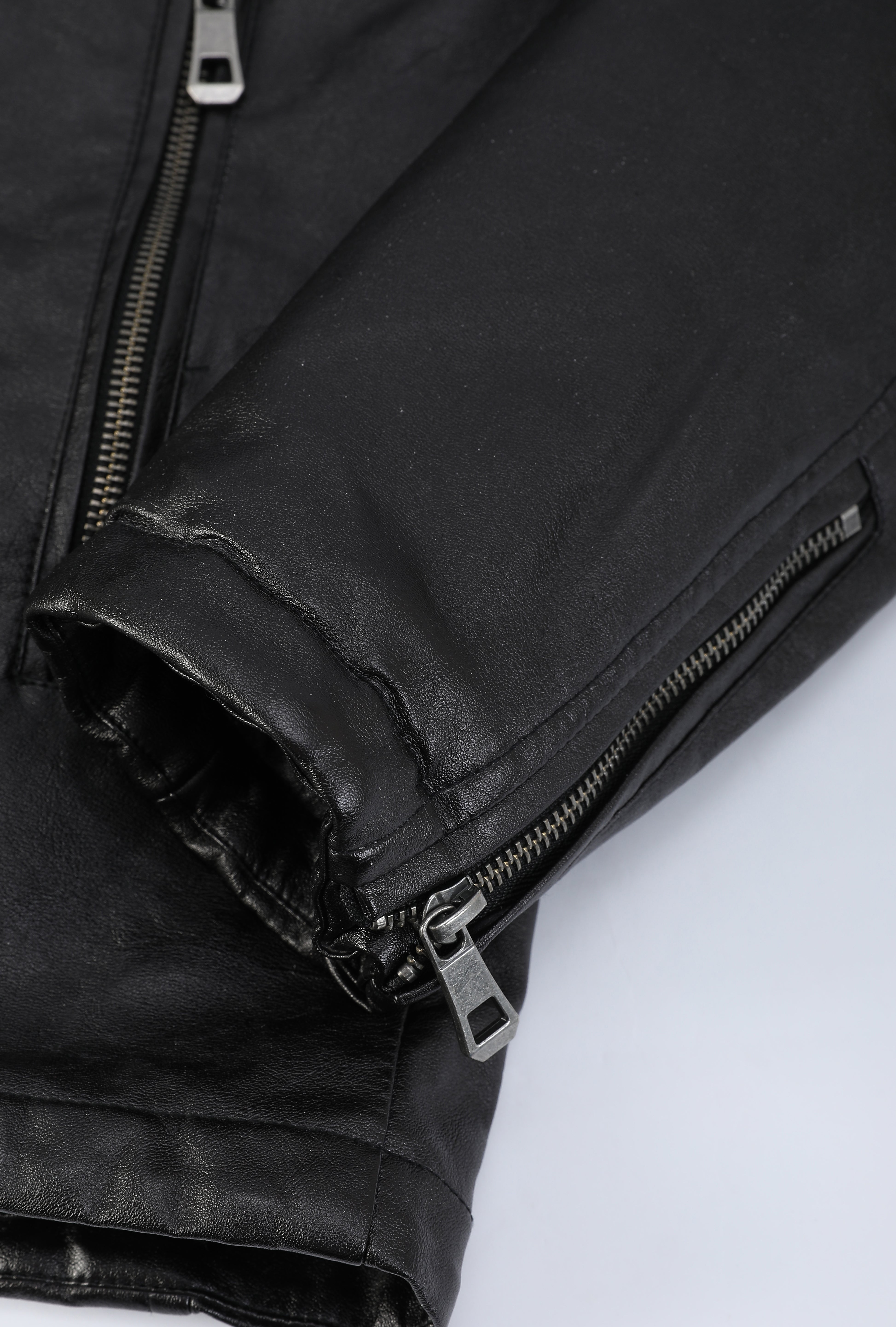 Blouson biker noir similicuir ROLLAND