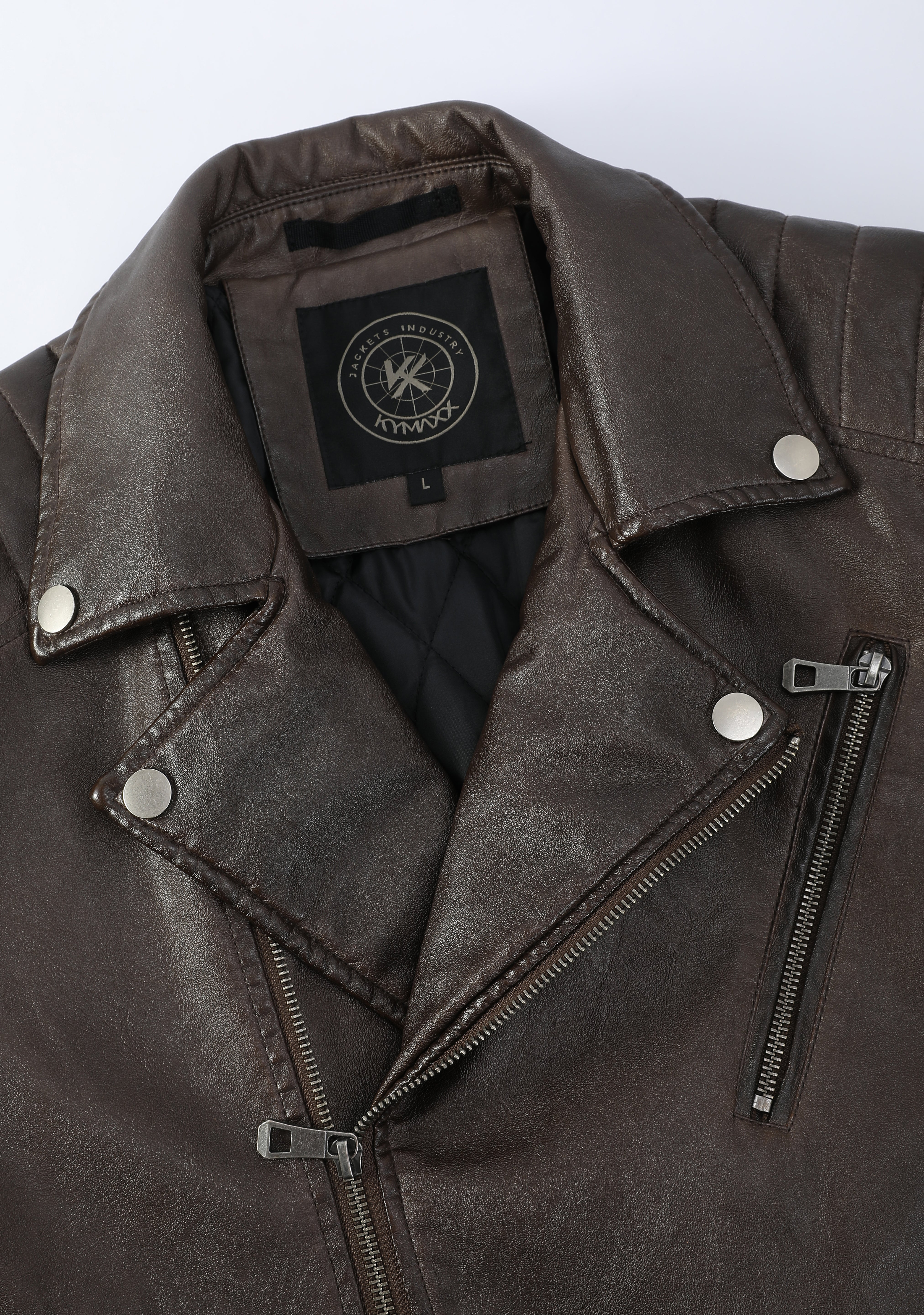 Blouson biker marron similicuir ROLLAND
