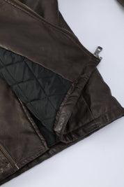 Blouson biker marron similicuir ROLLAND
