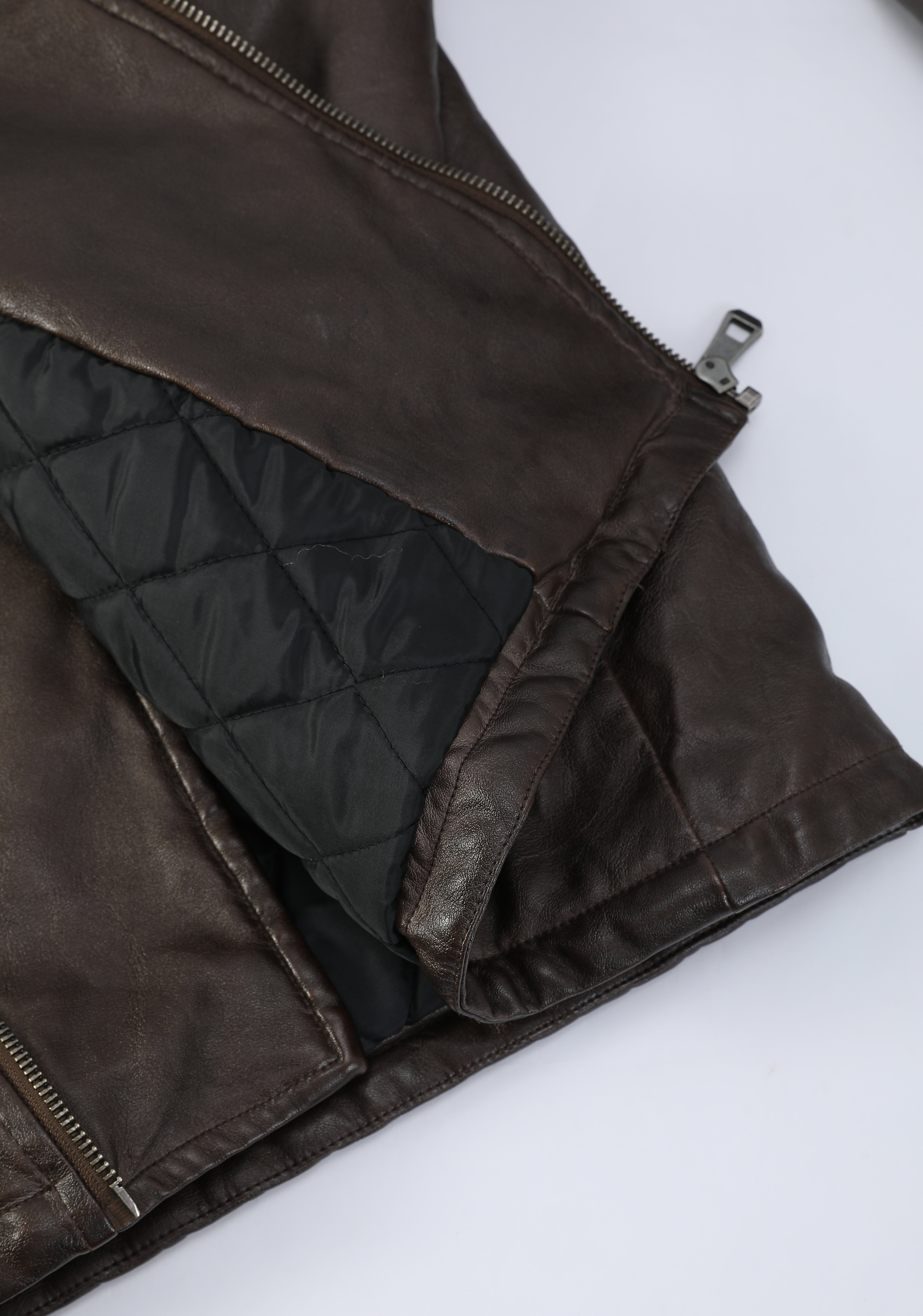 Blouson biker marron similicuir ROLLAND