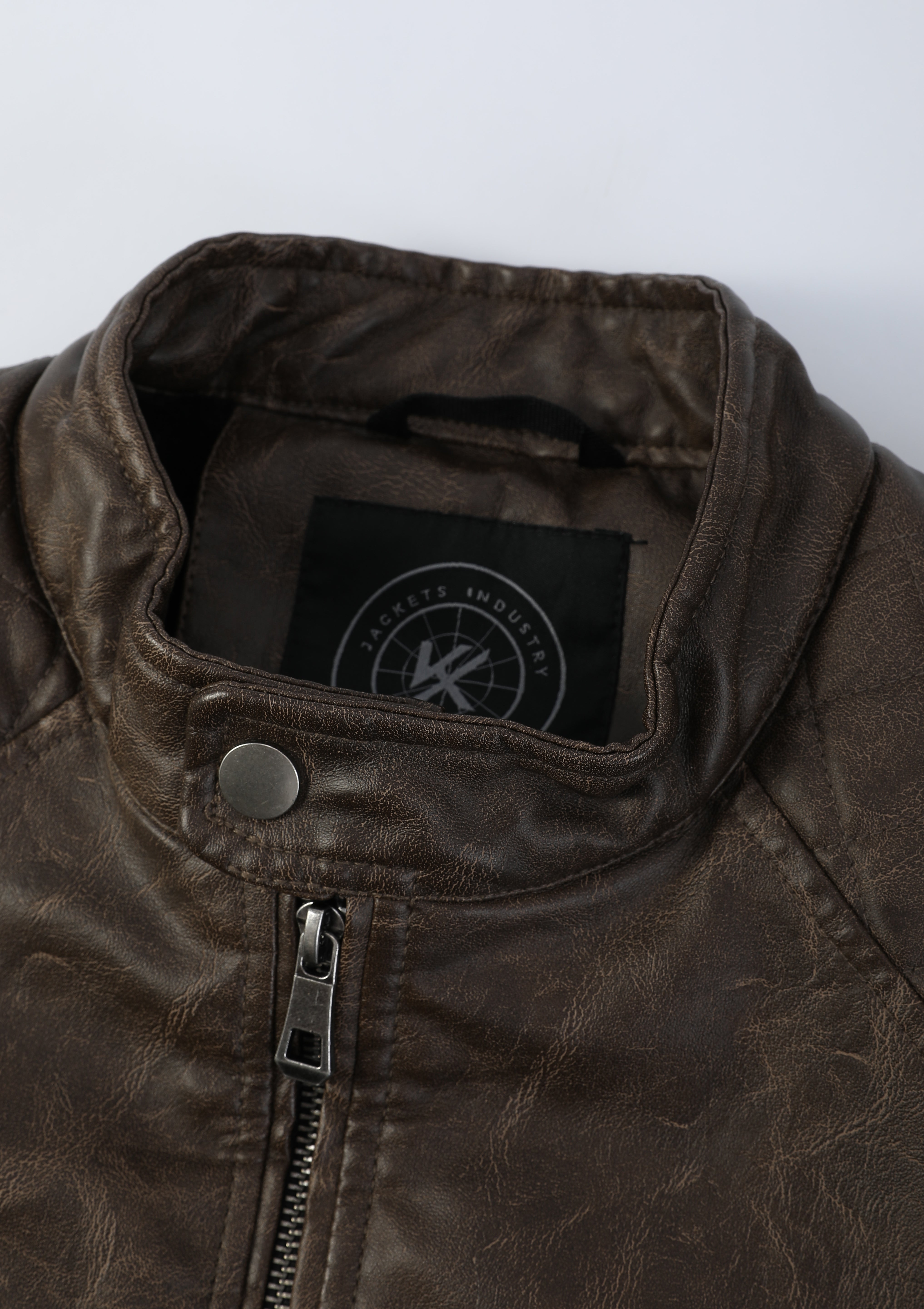 Blouson café homme similicuir doublé fourrure PATEL