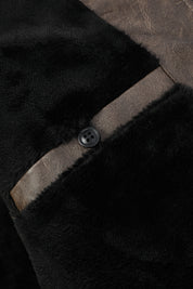 Blouson café homme similicuir doublé fourrure PATEL