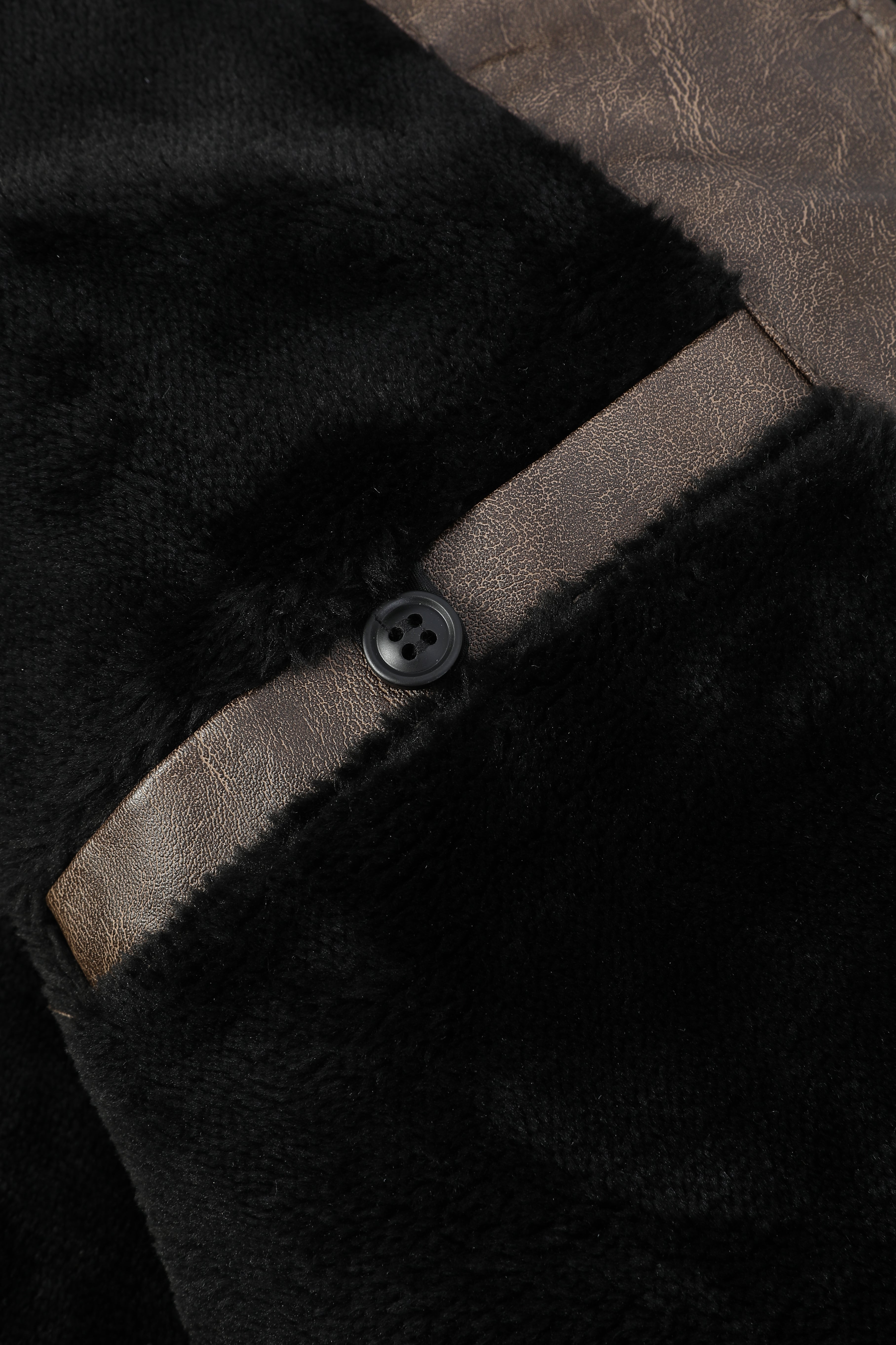 Blouson café homme similicuir doublé fourrure PATEL