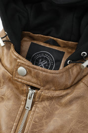 Blouson café homme similicuir YATES