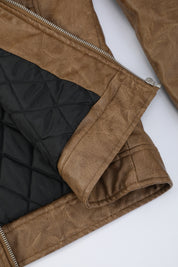 Blouson café homme similicuir YATES