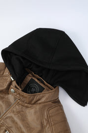 Blouson café homme similicuir YATES