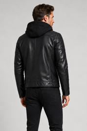 Blouson noir homme similicuir YATES