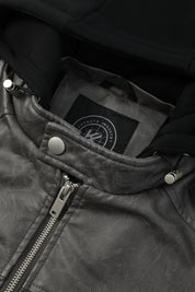 Blouson gris foncé homme similicuir YATES