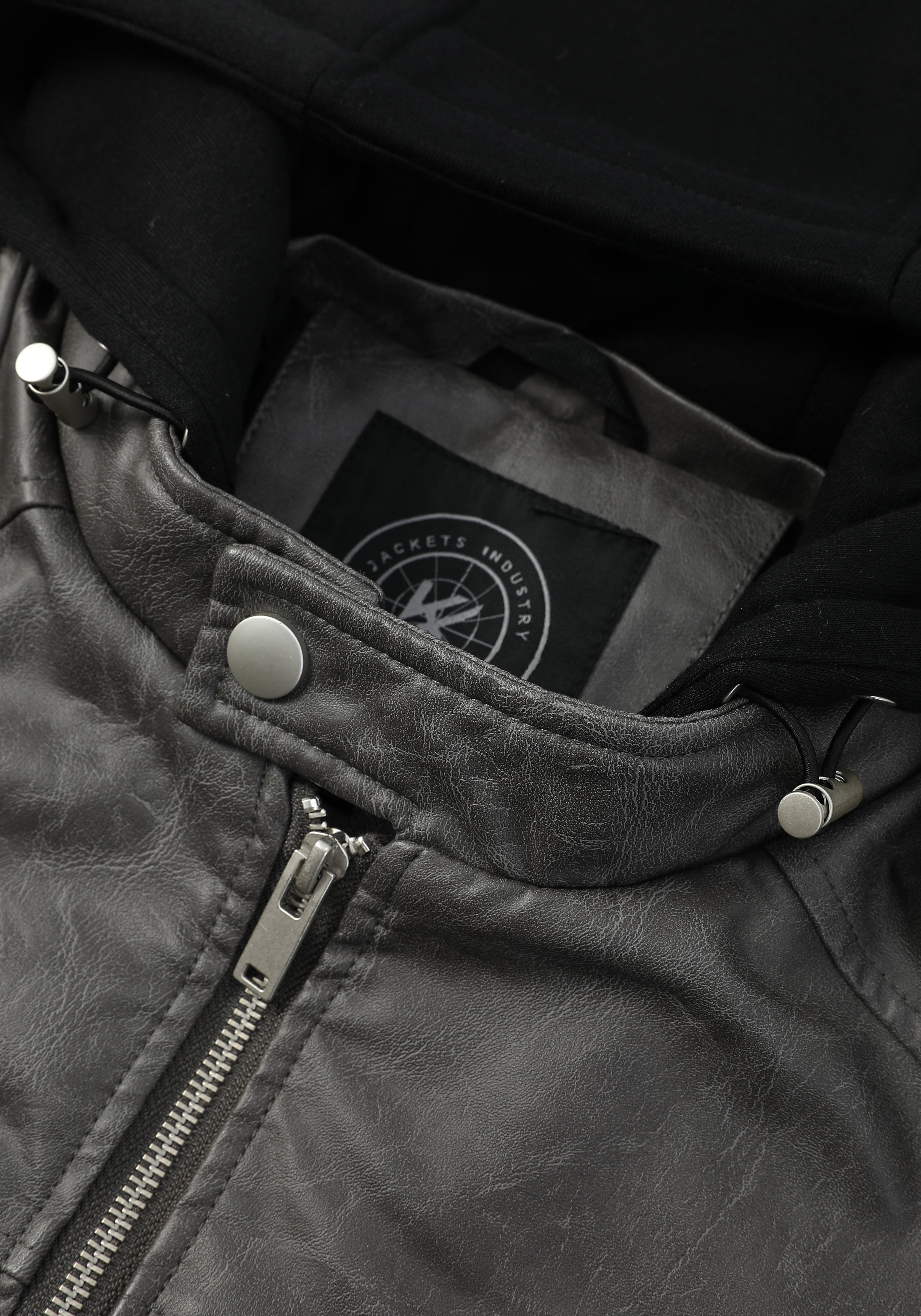 Blouson gris foncé homme similicuir YATES