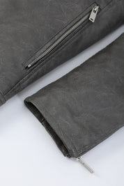 Blouson gris foncé homme similicuir YATES