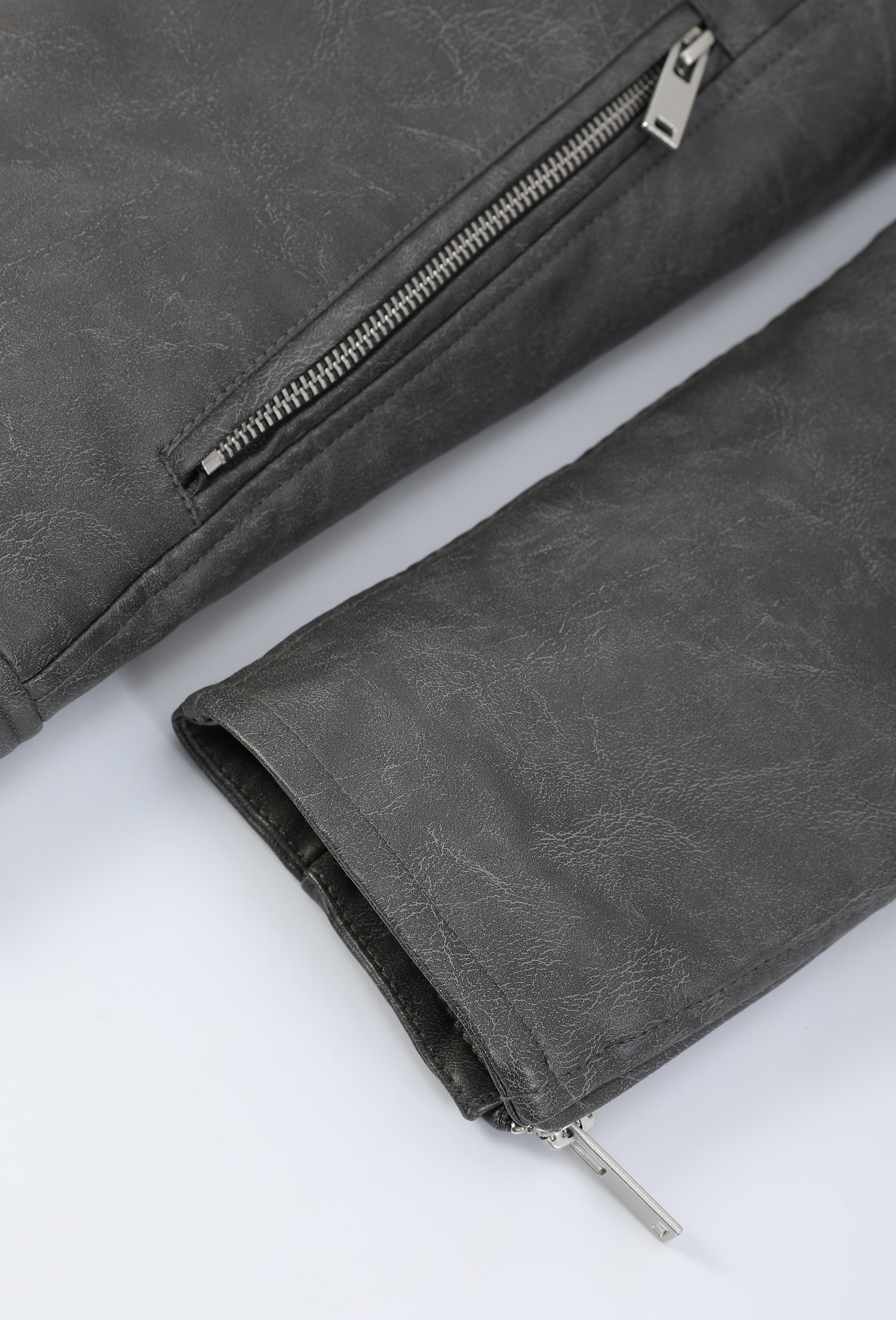 Blouson gris foncé homme similicuir YATES