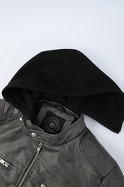 Blouson gris foncé homme similicuir YATES