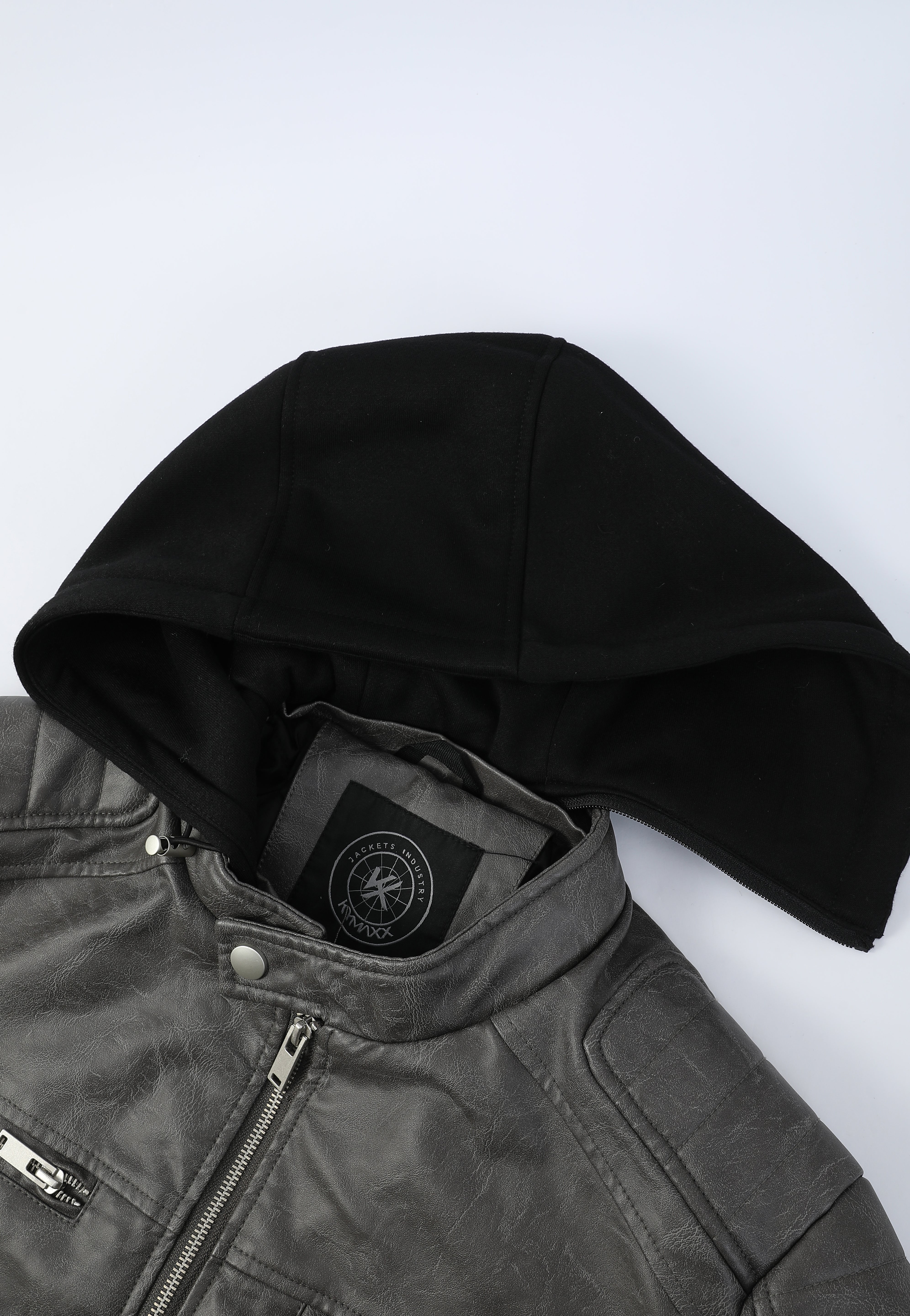 Blouson gris foncé homme similicuir YATES